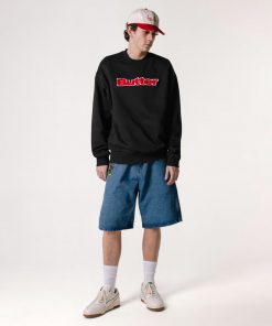 Butter Goods Chenille Logo Crewneck, Spruce Fleece