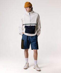 Butter Goods Mesh Fleece 1/4 Zip Pullover, Dusk Blue