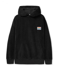 Butter Goods Fleece High Wale Cord Pullover, Black