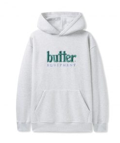 Butter Goods Fleece Equipment Embroidered Pullover, Ash Grey