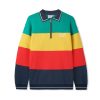 Butter Goods Ivy Stripe Pullover, Green / Yellow / Red 1 Butter Goods Ivy Stripe Pullover, Green / Yellow / Red