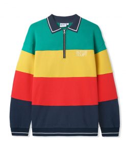 Butter Goods Ivy Stripe Pullover, Green / Yellow / Red