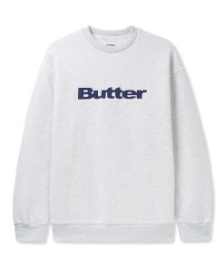 Butter Goods Logo Crewneck, Ash Grey