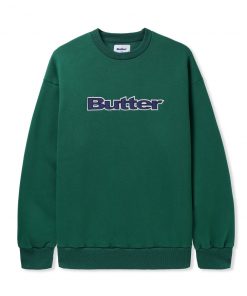 Butter Goods Logo Crewneck, Forest Green