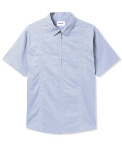 Butter Goods Bug S/S Zip Shirt, Powder Blue Shirts