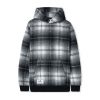 Butter Goods Fleece Heavyweight Plaid Pullover, Black / White