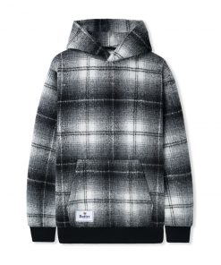 Butter Goods Fleece Heavyweight Plaid Pullover, Black / White