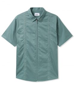 Butter Goods Bug S/S Zip Shirt, Sage Shirts