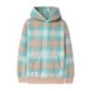 Butter Goods Heavyweight Plaid Pullover, Mandarine / Teal