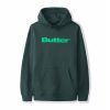 Butter Goods Fleece Wordmark Puff Pullover, Forest Green