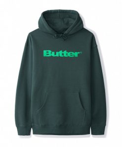 Butter Goods Fleece Wordmark Puff Pullover, Forest Green