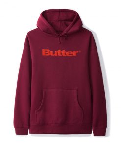 Butter Goods Fleece Wordmark Puff Pullover, Burgundy