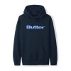Butter Goods Wordmark Puff Pullover, Navy Fleece
