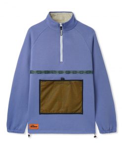 Butter Goods Mesh Fleece 1/4 Zip Pullover, Dusk Blue