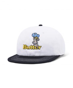 Butter Goods Balloons Logo 6 Panel Cap, White / Black Hats