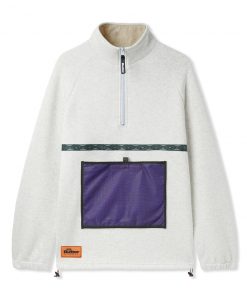 Butter Goods Mesh Fleece 1/4 Zip Pullover, Oatmeal