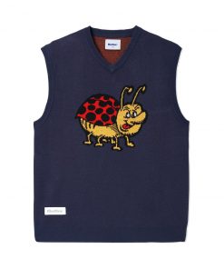 Butter Goods Bug Knit Vest, Navy Fleece