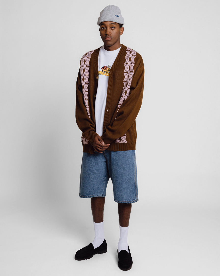 Butter Goods Fleece Club Knit Cardigan, Chocolate 4 Butter Goods Fleece Club Knit Cardigan, Chocolate