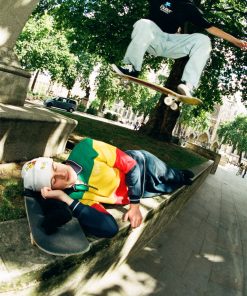 Butter Goods Ivy Stripe Pullover, Green / Yellow / Red 11 Butter Goods Ivy Stripe Pullover, Green / Yellow / Red