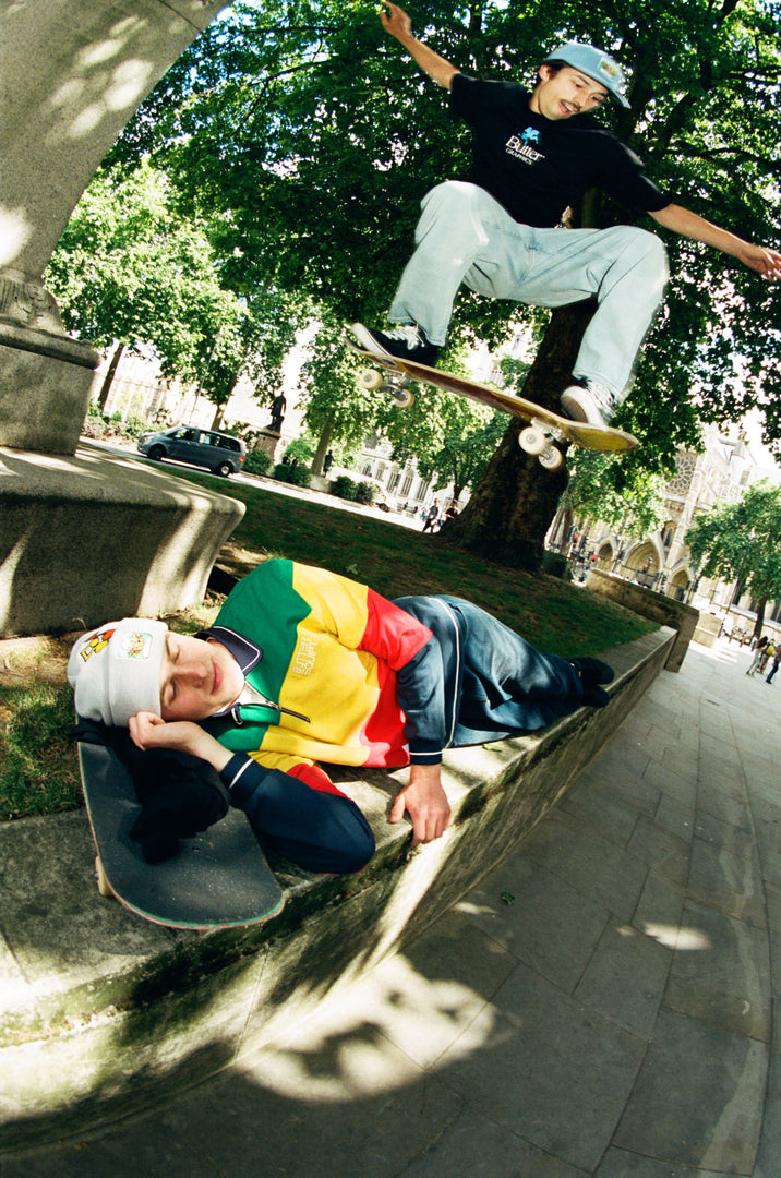 Butter Goods Ivy Stripe Pullover, Green / Yellow / Red