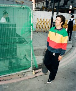 Butter Goods Ivy Stripe Pullover, Green / Yellow / Red 9 Butter Goods Ivy Stripe Pullover, Green / Yellow / Red