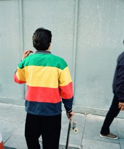 Butter Goods Ivy Stripe Pullover, Green / Yellow / Red 10 Butter Goods Ivy Stripe Pullover, Green / Yellow / Red