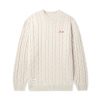 Butter Goods Cable Knit Sweater, Bone Fleece