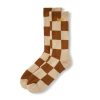 Butter Goods Accessories Checker Socks, Cream / Brown