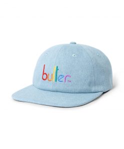 Butter Goods Colours 6 Panel Cap, Light Wash Denim Hats