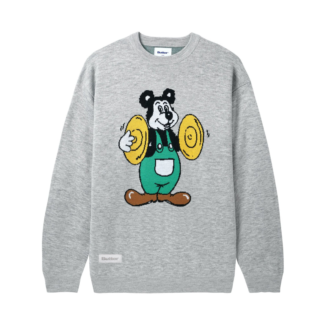 Butter Goods Cymbals Knit Sweater, Heather Grey Fleece 3 Butter Goods Cymbals Knit Sweater, Heather Grey Fleece