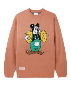 Butter Goods Fleece Cymbals Knit Sweater, Washed Peach
