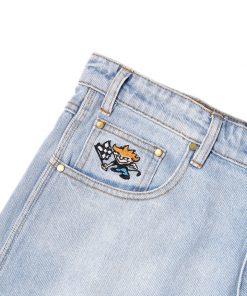 Butter Goods Racing Denim Pants, Light Blue