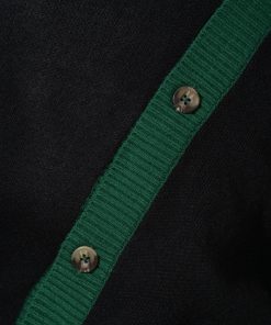 Butter Goods Lovers Rock Knit Cardigan, Black / Green Fleece