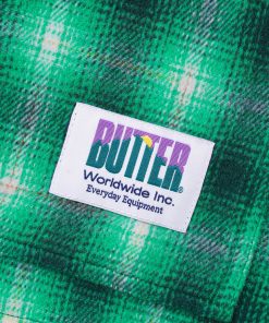 Butter Goods Shirts Chore Plaid Overshirt, Boston Green