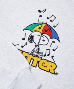 Butter Goods Umbrella Embroidered Crewneck, Ash Grey