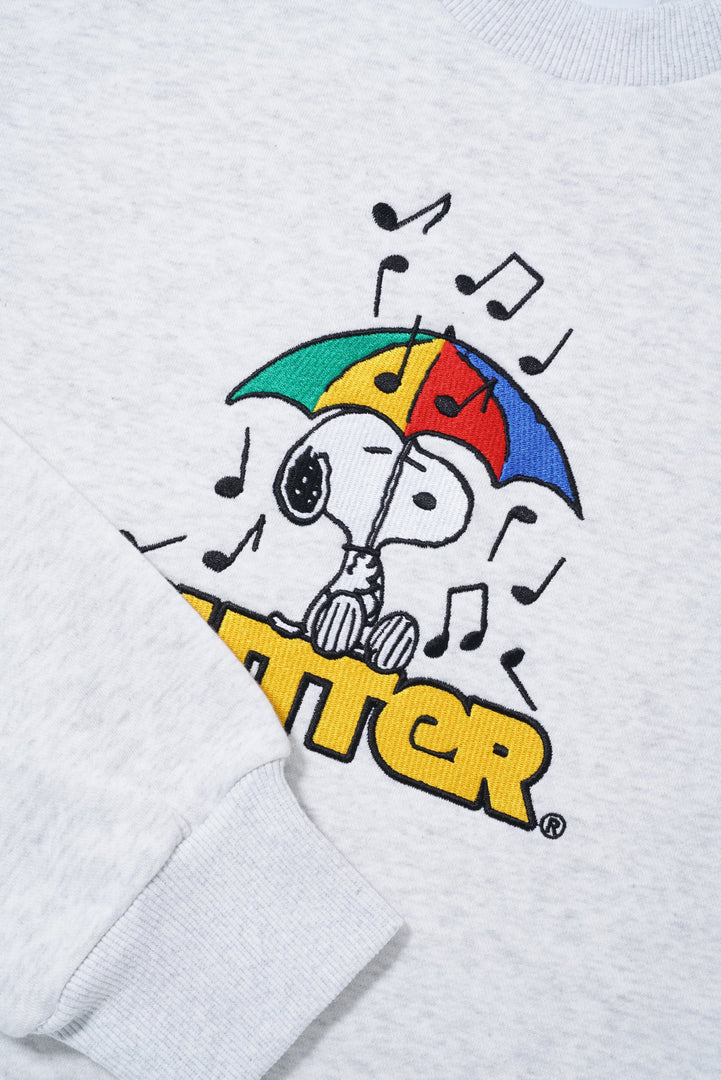 Butter Goods Umbrella Embroidered Crewneck, Ash Grey 4 Butter Goods Umbrella Embroidered Crewneck, Ash Grey