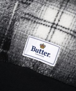 Butter Goods Fleece Heavyweight Plaid Pullover, Black / White