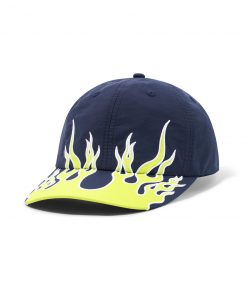 Butter Goods Flame 6 Panel Cap, Navy Hats