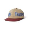 Butter Goods Discovery 6 Panel Cap, Khaki / Wine Hats