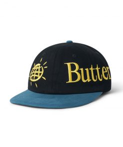 Butter Goods Discovery 6 Panel Cap, Black / Dark Teal