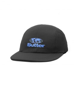 Butter Goods Downwind 6 Panel Cap, Black Hats