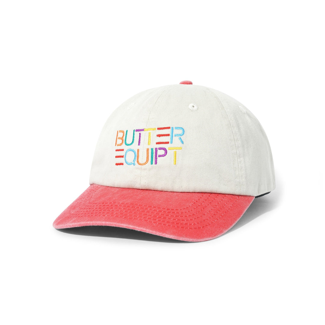 Butter Goods Equipt 6 Panel Cap, White / Red Hats 3 Butter Goods Equipt 6 Panel Cap, White / Red Hats