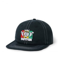 Butter Goods King 6 Panel Cap, Black Hats