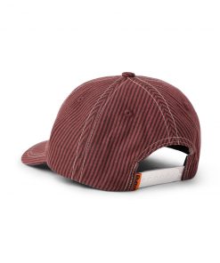 Butter Goods Seersucker 6 Panel Cap, Burgundy