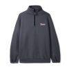 Butter Goods Pigment Dye 1/4 Zip Pullover, Washed Black Fleece