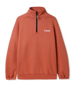 Butter Goods Pigment Dye 1/4 Zip Pullover, Washed Brick Fleece