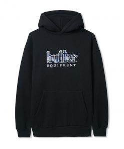 Butter Goods Plaid Applique Pullover, Black Fleece