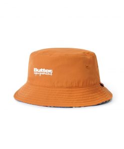 Butter Goods Plaid Reversible Bucket Hat, Blue / Brown