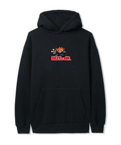 Butter Goods Fleece Racing Logo Pullover, Black
