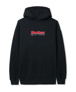 Butter Goods Running Logo Pullover, Black Fleece